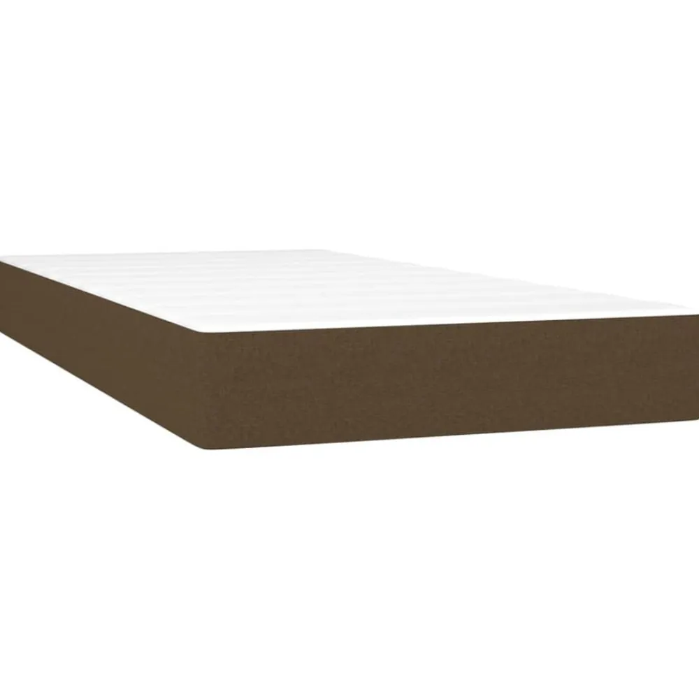 vidaXL Cama box spring con colchón tela marrón oscuro 80x200 cm Marrón oscuro New