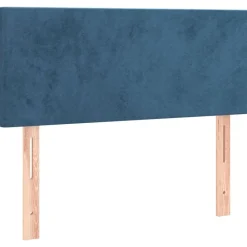 vidaXL Cama box spring colchón y LED terciopelo 80x200 cm Azul oscuro Discount