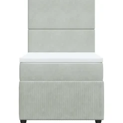 vidaXL Cama box spring con colchón terciopelo 80x200 cm Gris claro Best