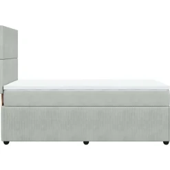 vidaXL Cama box spring con colchón terciopelo 80x200 cm Gris claro Best