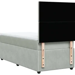 vidaXL Cama box spring con colchón terciopelo 80x200 cm Gris claro Best