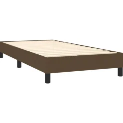vidaXL Camas Y Accesorios-Cama box spring con colchón tela marrón oscuro 80x200 cm