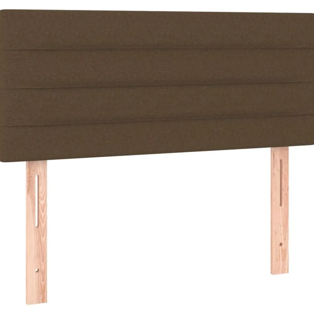 vidaXL Camas Y Accesorios-Cama box spring con colchón tela marrón oscuro 80x200 cm