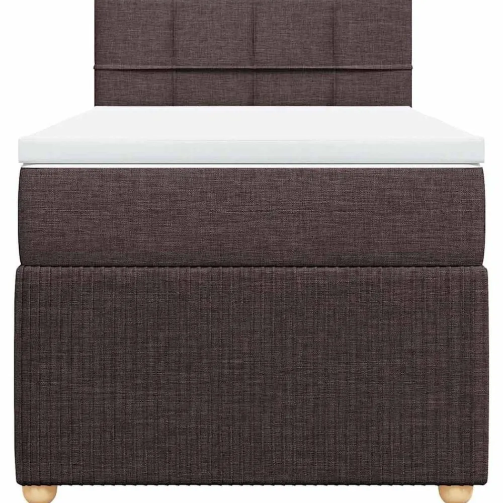 vidaXL Camas Y Accesorios-Cama box spring con colchón tela marrón oscuro 80x200 cm