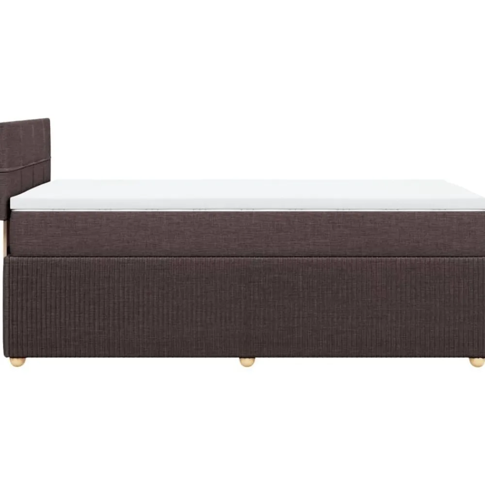 vidaXL Camas Y Accesorios-Cama box spring con colchón tela marrón oscuro 80x200 cm