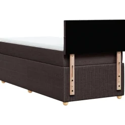 vidaXL Camas Y Accesorios-Cama box spring con colchón tela marrón oscuro 80x200 cm