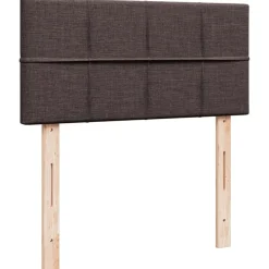 vidaXL Camas Y Accesorios-Cama box spring con colchón tela marrón oscuro 80x200 cm