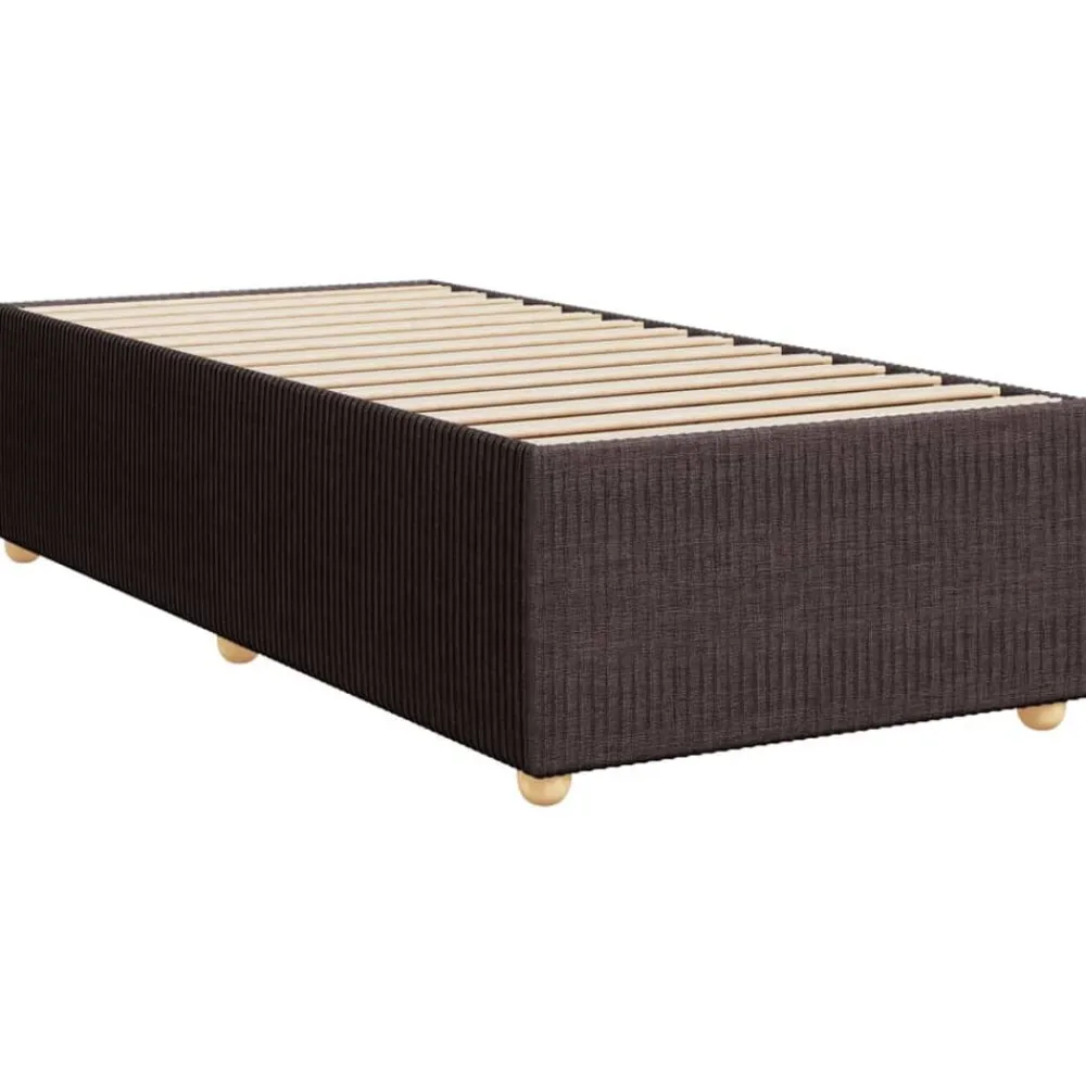 vidaXL Camas Y Accesorios-Cama box spring con colchón tela marrón oscuro 80x200 cm