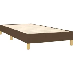 vidaXL Camas Y Accesorios-Cama box spring con colchón tela marrón oscuro 80x200 cm