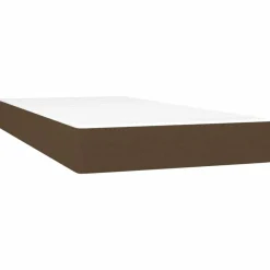 vidaXL Camas Y Accesorios-Cama box spring con colchón tela marrón oscuro 80x200 cm