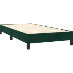 vidaXL Cama box spring colchón y LED terciopelo 80x200 cm Verde oscuro Clearance