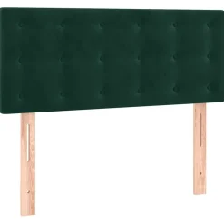 vidaXL Cama box spring colchón y LED terciopelo 80x200 cm Verde oscuro Clearance