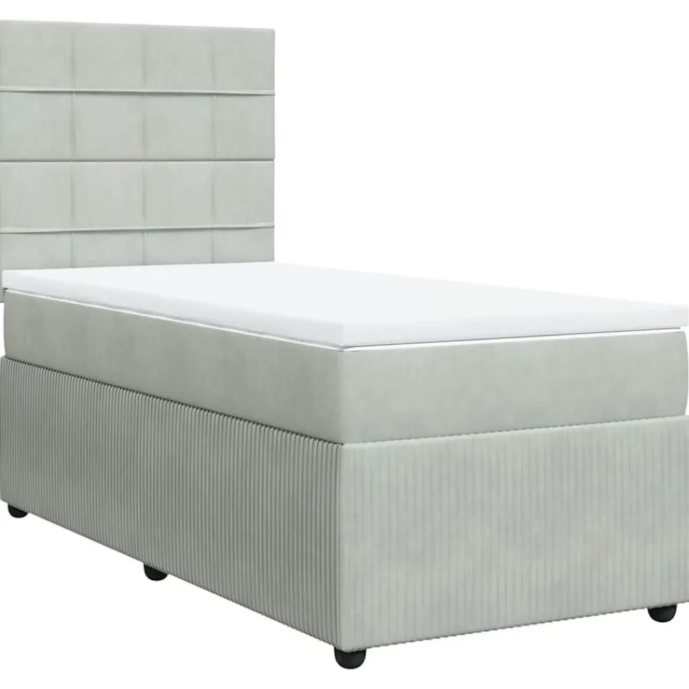 vidaXL Camas Y Accesorios-Cama box spring con colchón terciopelo 80x200 cm