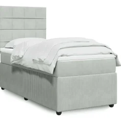 vidaXL Camas Y Accesorios-Cama box spring con colchón terciopelo 80x200 cm