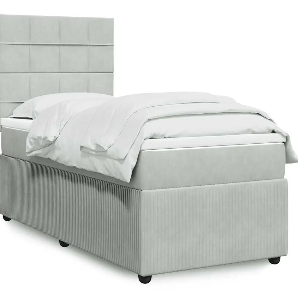 vidaXL Camas Y Accesorios-Cama box spring con colchón terciopelo 80x200 cm