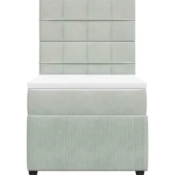 vidaXL Camas Y Accesorios-Cama box spring con colchón terciopelo 80x200 cm