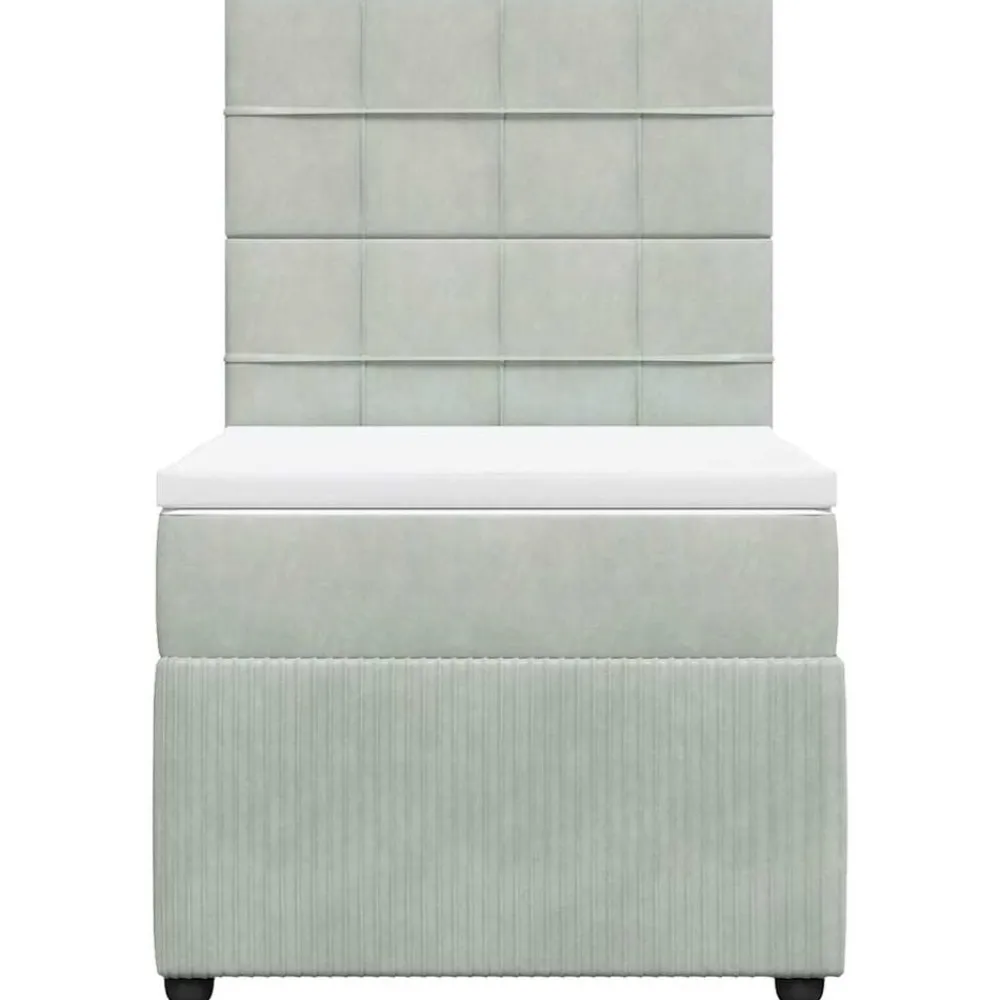 vidaXL Camas Y Accesorios-Cama box spring con colchón terciopelo 80x200 cm