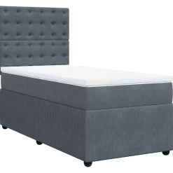 vidaXL Camas Y Accesorios-Cama box spring con colchón terciopelo 80x200 cm
