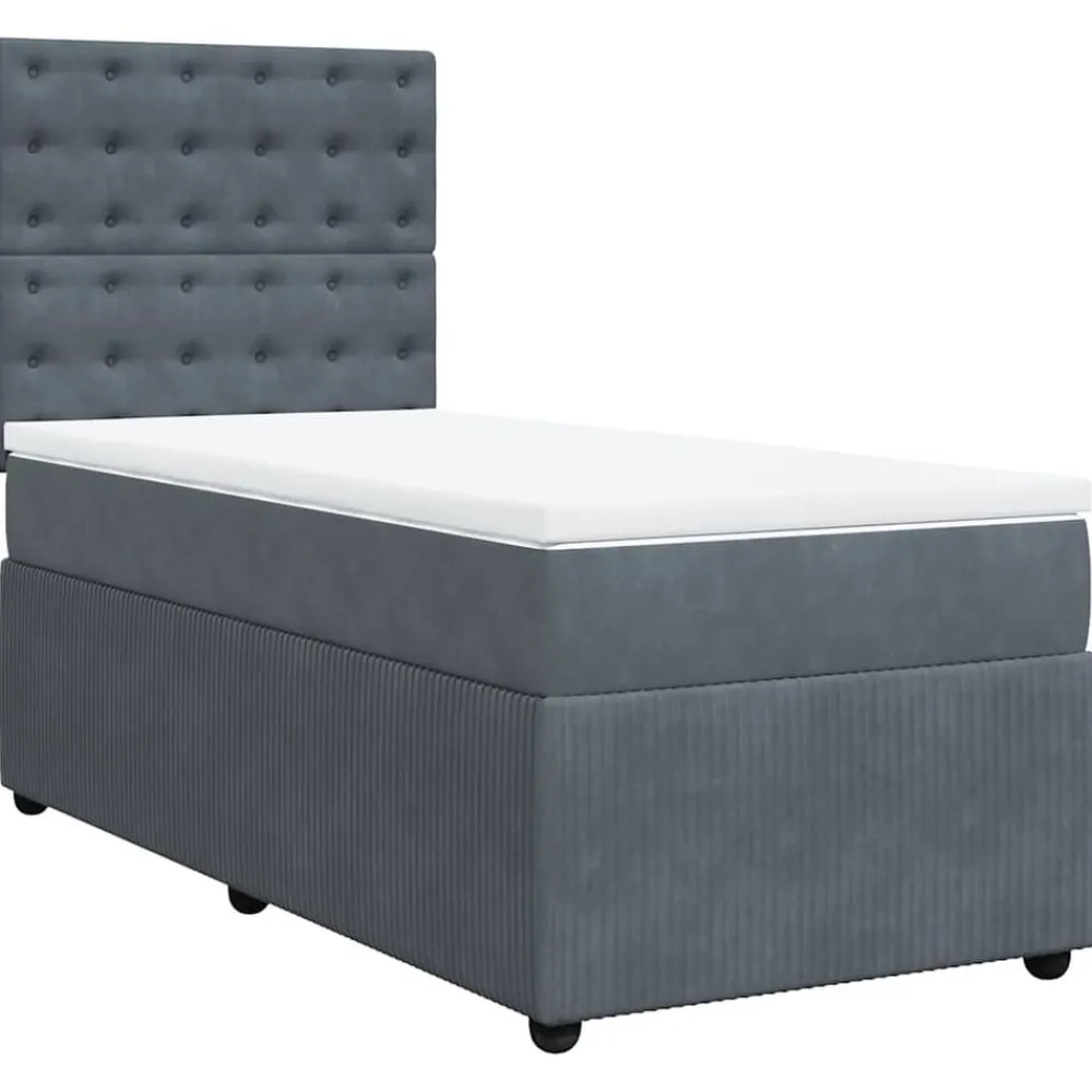 vidaXL Camas Y Accesorios-Cama box spring con colchón terciopelo 80x200 cm