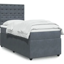 vidaXL Camas Y Accesorios-Cama box spring con colchón terciopelo 80x200 cm