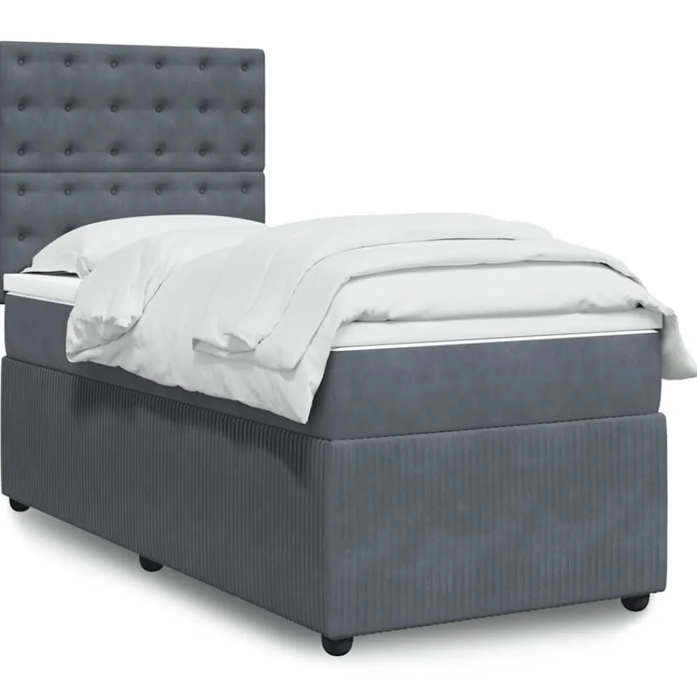 vidaXL Camas Y Accesorios-Cama box spring con colchón terciopelo 80x200 cm