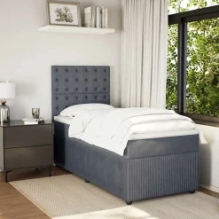vidaXL Camas Y Accesorios-Cama box spring con colchón terciopelo 80x200 cm