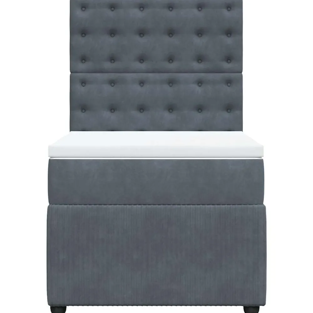 vidaXL Camas Y Accesorios-Cama box spring con colchón terciopelo 80x200 cm