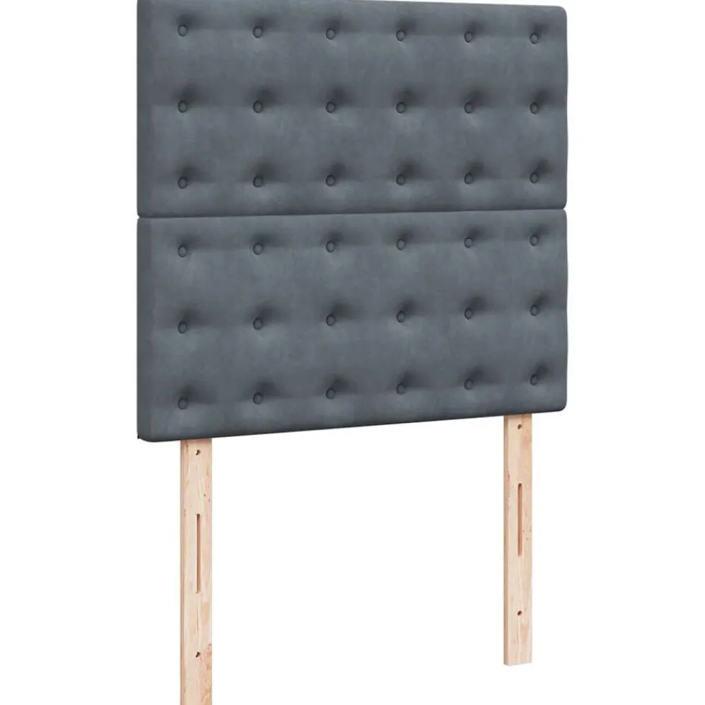 vidaXL Camas Y Accesorios-Cama box spring con colchón terciopelo 80x200 cm