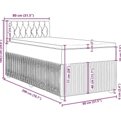 vidaXL Cama box spring con colchón terciopelo 80x200 cm Rosa Hot