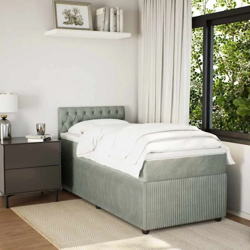 vidaXL Cama box spring con colchón terciopelo 80x200 cm Rosa Hot