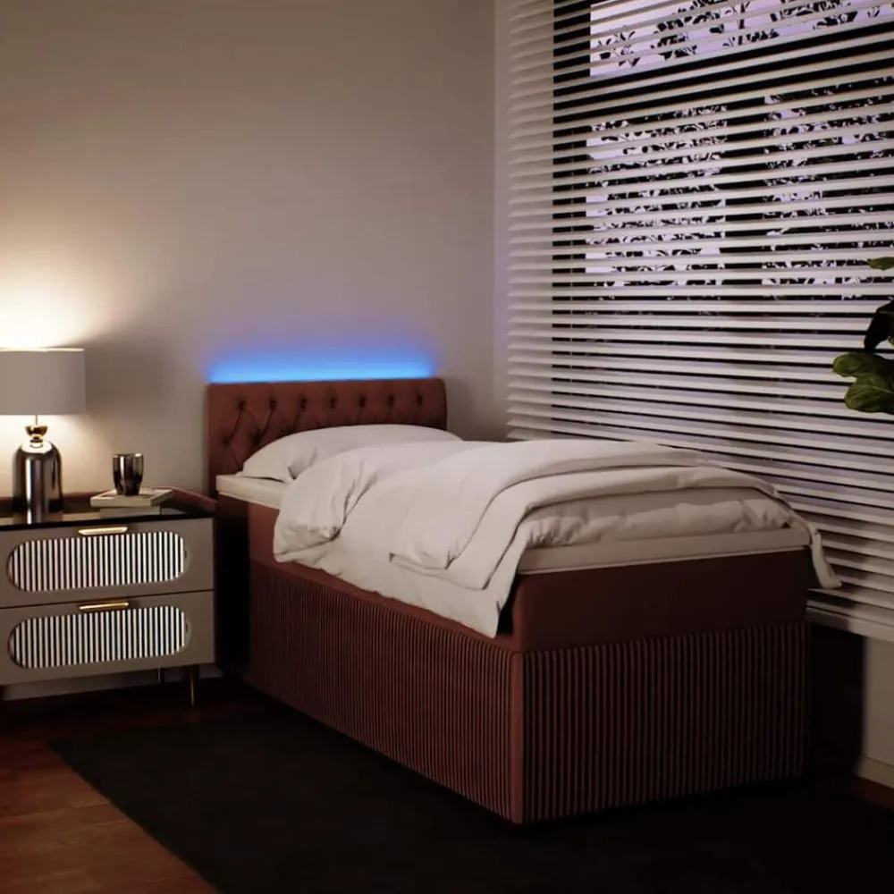 vidaXL Cama box spring con colchón terciopelo 80x200 cm Rosa Hot