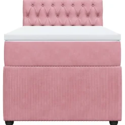 vidaXL Cama box spring con colchón terciopelo 80x200 cm Rosa Hot