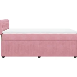 vidaXL Cama box spring con colchón terciopelo 80x200 cm Rosa Hot