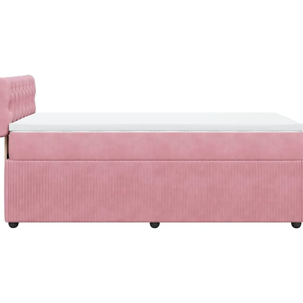 vidaXL Cama box spring con colchón terciopelo 80x200 cm Rosa Hot