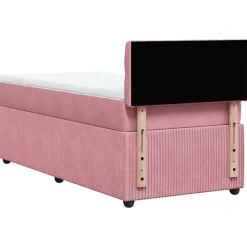 vidaXL Cama box spring con colchón terciopelo 80x200 cm Rosa Hot