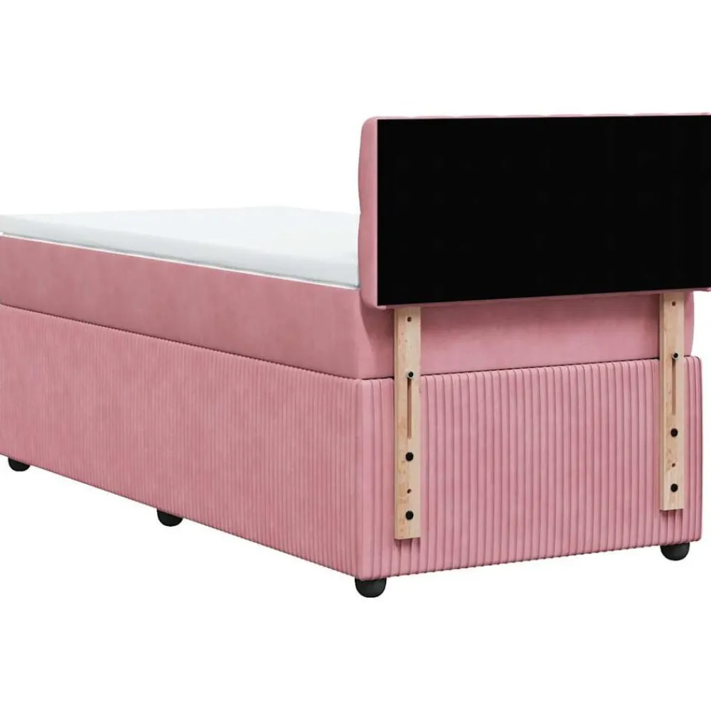 vidaXL Cama box spring con colchón terciopelo 80x200 cm Rosa Hot