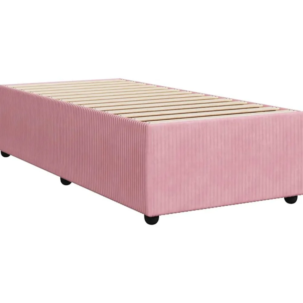 vidaXL Cama box spring con colchón terciopelo 80x200 cm Rosa Hot