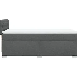 vidaXL Cama box spring con colchón tela 80x200 cm Gris oscuro Outlet