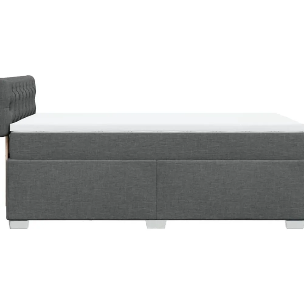 vidaXL Cama box spring con colchón tela 80x200 cm Gris oscuro Outlet