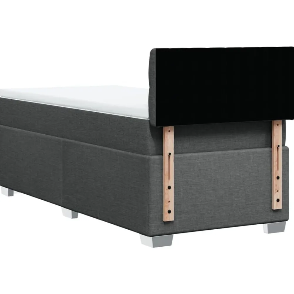 vidaXL Cama box spring con colchón tela 80x200 cm Gris oscuro Outlet
