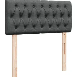 vidaXL Cama box spring con colchón tela 80x200 cm Gris oscuro Outlet