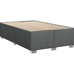 vidaXL Cama box spring con colchón tela 80x200 cm Gris oscuro Outlet