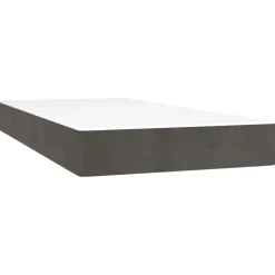 vidaXL Cama box spring colchón y LED terciopelo 80x200 cm Gris oscuro Best