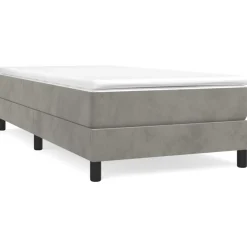 vidaXL Cama box spring con colchón terciopelo 80x200 cm Gris claro Discount