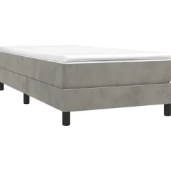 vidaXL Cama box spring con colchón terciopelo 80x200 cm Gris claro Discount