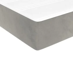 vidaXL Cama box spring con colchón terciopelo 80x200 cm Gris claro Discount