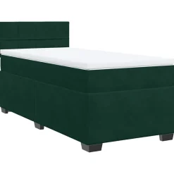 vidaXL Cama box spring con colchón terciopelo 80x200 cm Verde oscuro Sale