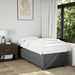 vidaXL Cama box spring con colchón tela 90x190 cm Gris oscuro Discount