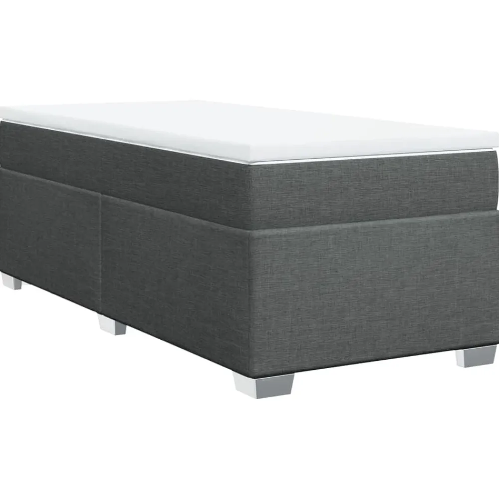 vidaXL Cama box spring con colchón tela 90x190 cm Gris oscuro Discount