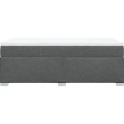 vidaXL Cama box spring con colchón tela 90x190 cm Gris oscuro Discount